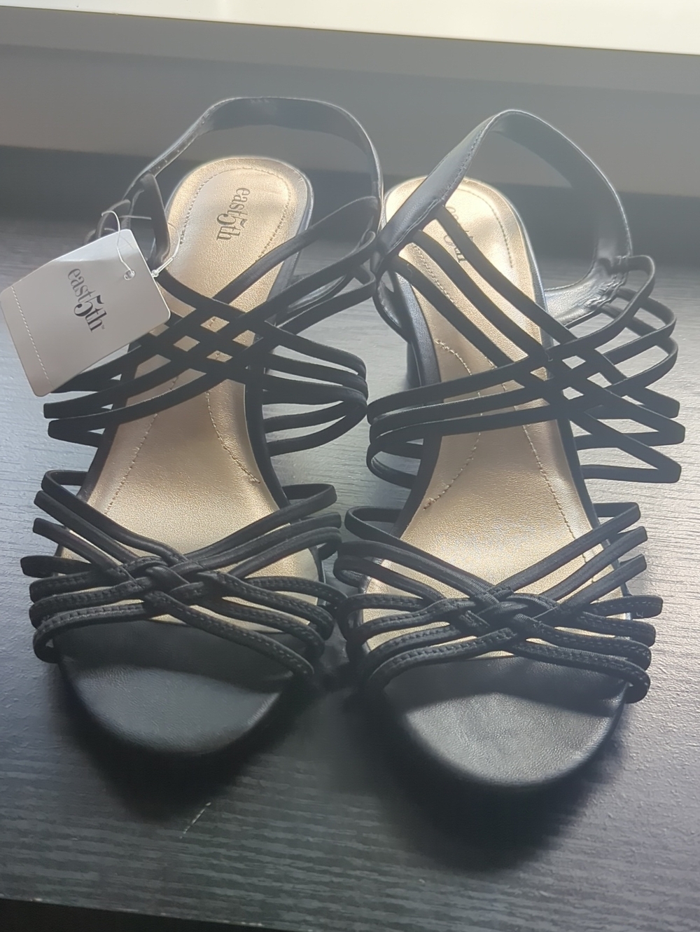 East 5th Black Multi-Strap Slingback Sandals